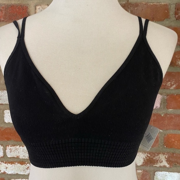 Free People Black Seams Right Bralette New Size Medium - Picture 3 of 8